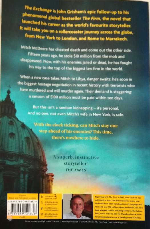 JOHN GRISHAM - THE EXCHANGE - 2023 LARGE SIZE FORMAT PAPERBACK