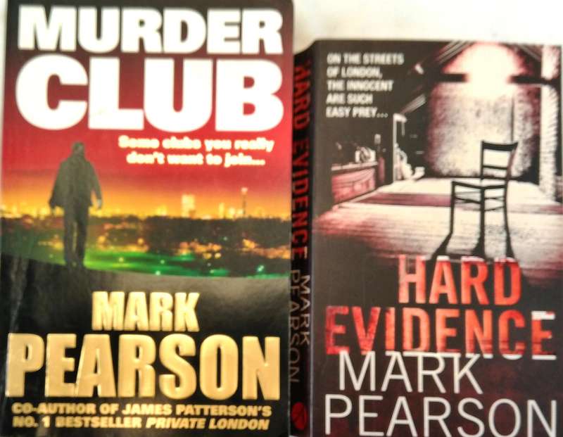 MARK PEARSON - 2 TITLES: HARD EVIDENCE (2008) & MURDER CLUB (2011)- 2 SMALL PAPERBACKS