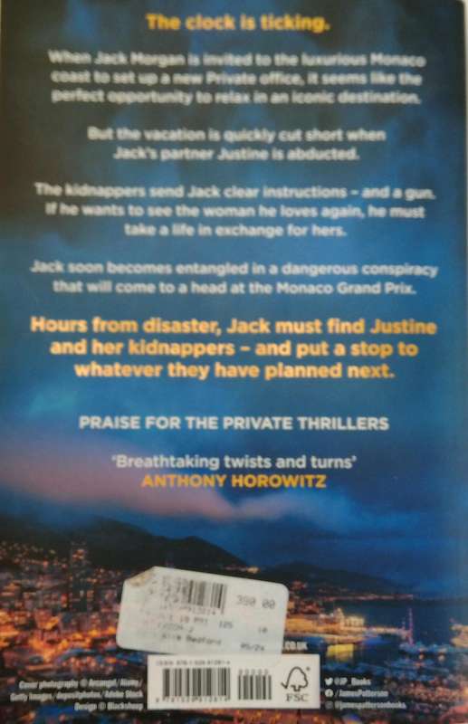 JAMES PATTERSON & ADAM HAMDY- PRIVATE MONACO-2024 LARGE FORMAT PAPERBACK
