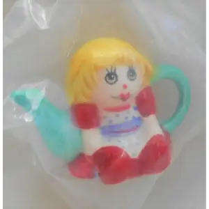 MINIATURE RED ROSE NURSERY RHYME GIRL TEAPOT-IDEAL FOR YOUR PRINTERS TRAY/ BABYS ROOM DECOR-SEALED