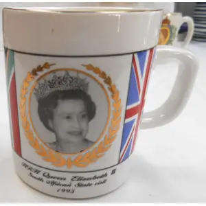QUEEN ELIZABETH 11 - FOUR DIFFERENT COMMEMORATIVE MUGS - SOLD TOGETHER for one price