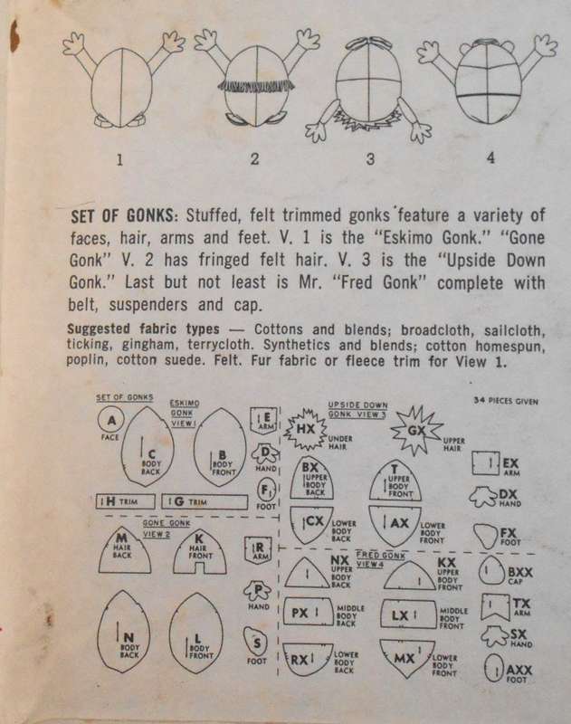 VINTAGE SIMPLICITY 5943 Going...Going...GONKS ONE SIZE COMPLETE