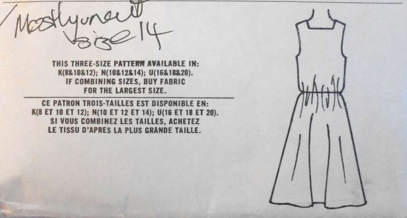 SIMPLICITY 5581 PULLOVER ASYMMETRICAL DRESS SIZE 10-12-14 COMPLETE-MOSTLY UNCUT TO 14
