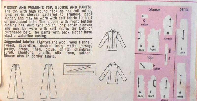 VINTAGE SIMPLICITY 6029 TOP-BLOUSE-PANTS SIZE 14 BUST 36 COMPLETE
