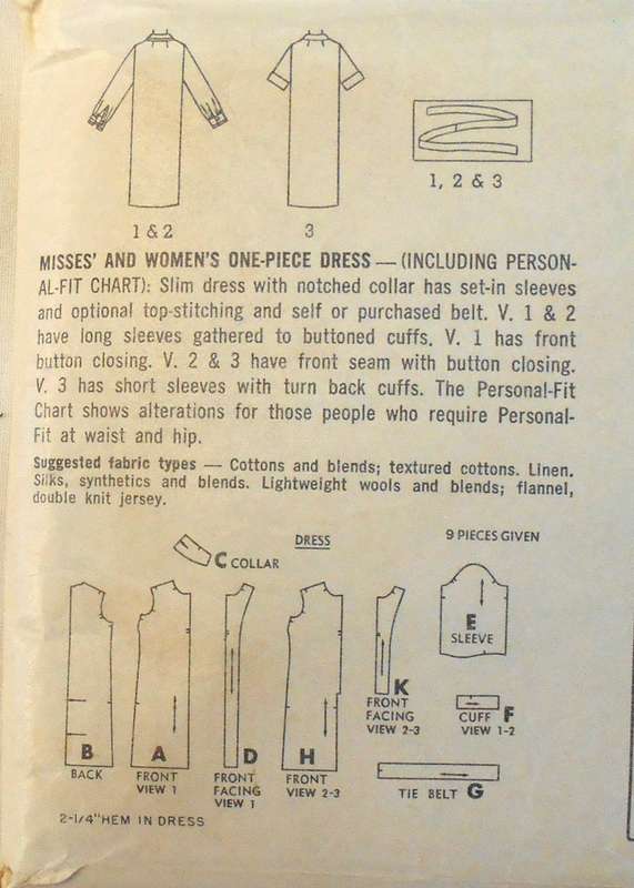 VINTAGE SIMPLICITY 6698 ONE PIECE DRESS SIZE 14 BUST 34 COMPLETE