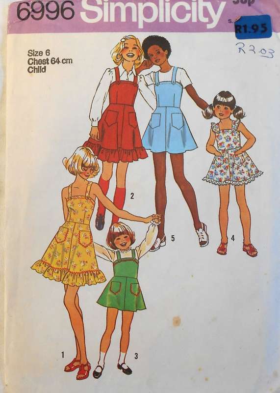 SIMPLICITY 6996 GIRLS DRESS/PINAFORE 2 LENGTHS SIZE 6 CHEST 64 CM RUFFLE PATTERN H IS NOT SUPPLIED