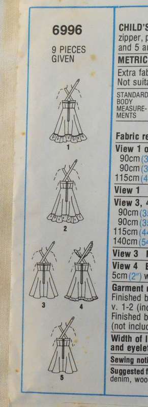 SIMPLICITY 6996 GIRLS DRESS/PINAFORE 2 LENGTHS SIZE 6 CHEST 64 CM RUFFLE PATTERN H IS NOT SUPPLIED