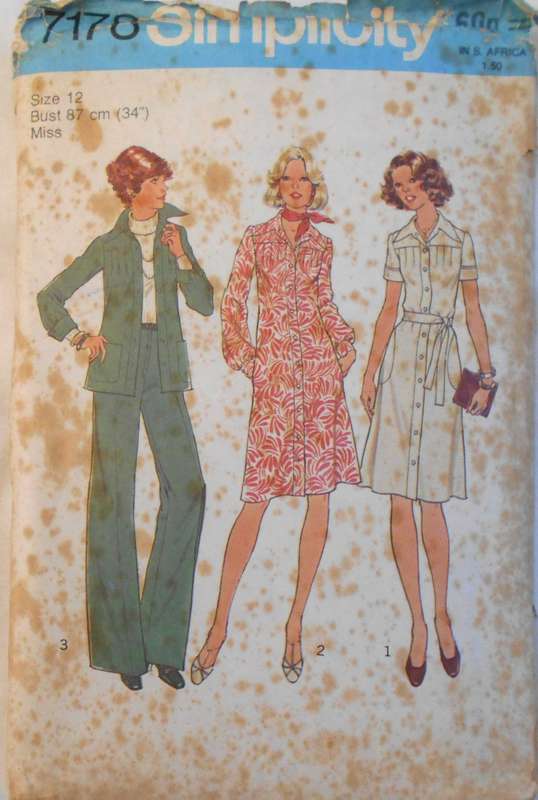 SIMPLICITY 7178 DRESS-TOP-PANTS SIZE 12 BUST 87 CM-COMPLETE-PG 1-2 INSTRUCTIONS NOT SUPPLIED