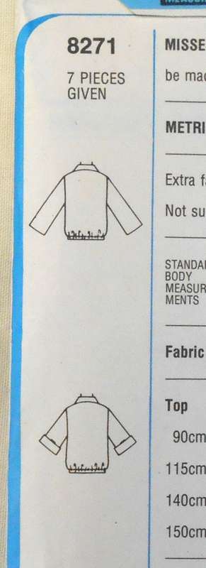 SIMPLICITY 8271 PULLOVER TOP SIZE 14 BUST 92 CM COMPLETE-UNCUT-F/FOLDED