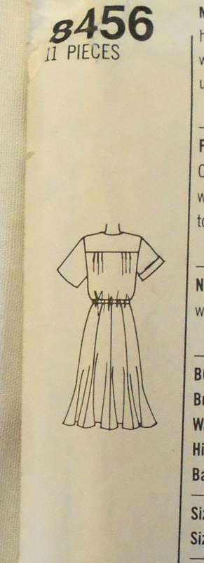 SIMPLICITY 8456 DRESS BUTTONED TO WAIST SIZE 10-12-14 COMPLETE-UNCUT-F/FOLDED