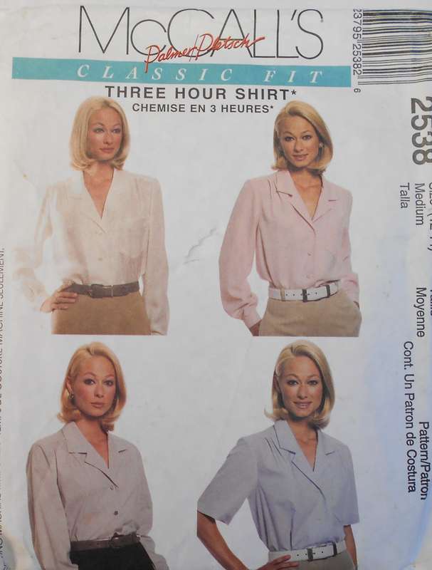 McCALLS 2538 EASY FIT SHIRT SIZE MEDIUM 12-14 COMPLETE