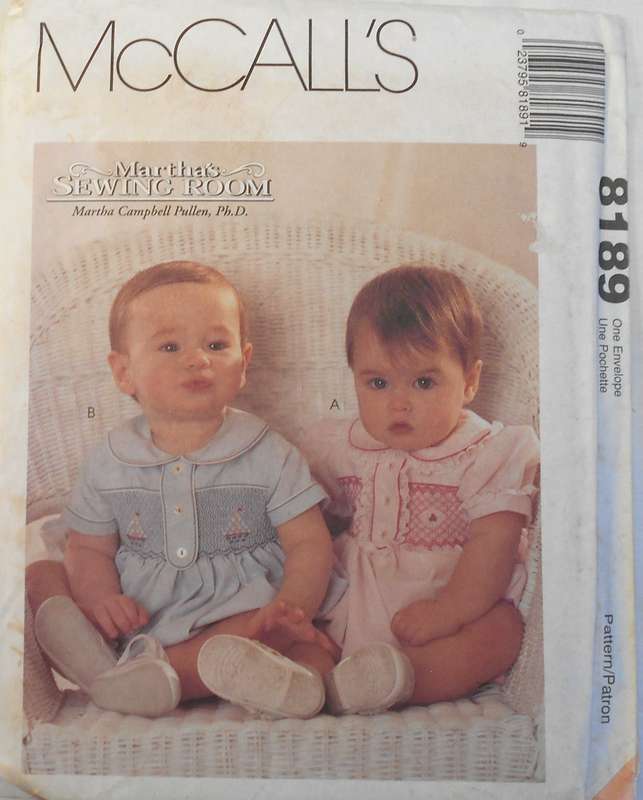 McCALLS 8189 INFANTS ROMPER SIZE S-M-L-XL (13-24 lbs) COMPLETE-UNCUT-F/FOLDED