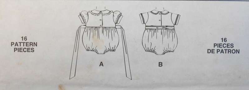 McCALLS 8189 INFANTS ROMPER SIZE S-M-L-XL (13-24 lbs) COMPLETE-UNCUT-F/FOLDED