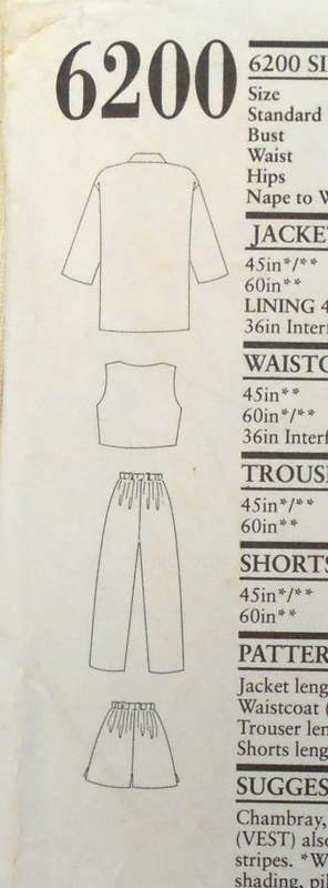 NEW LOOK PATTERNS 6200 JACKET-TOP-PANTS-SHORTS SIZE 6-16 COMPLETE-CUT TO 14