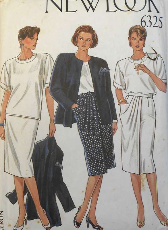 NEW LOOK PATTERNS 6325 JACKET-TOP-SKIRT SIZE 8-18 COMPLETE-PART CUT TO 12