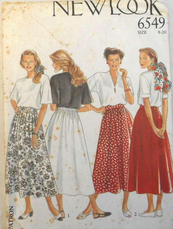 NEW LOOK PATTERNS 6549 SET OF SKIRTS SIZE 8-20 COMPLETE-CUT TO 20