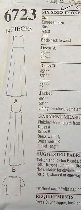 NEW LOOK PATTERNS 6723 HIGH WAIST DRESS & BOLERO SIZE 8-18 NO NECK BINDING PATTERN-CUT TO 14
