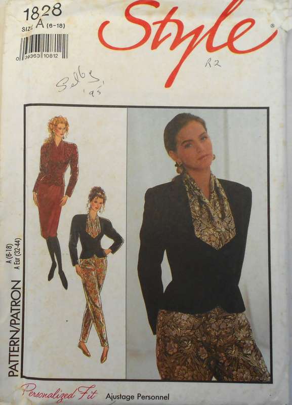 STYLE 1828 JACKET-SKIRT-PANTS SIZE 6-18 COMPLETE-UNCUT-F/FOLDED
