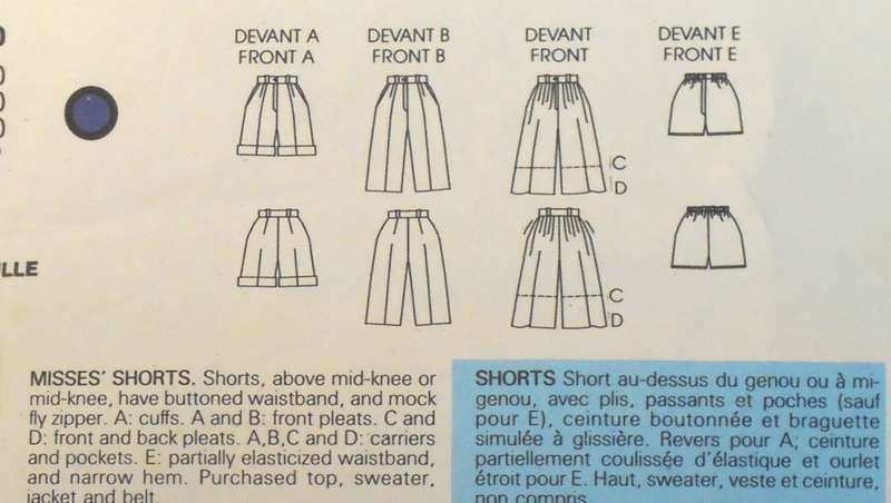 VOGUE 1549 SET OF SHORTS SIZE 14 COMPLETEPART CUT