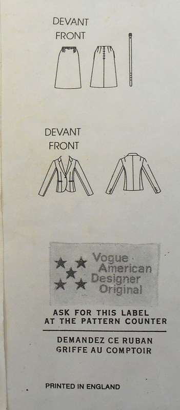 VOGUE AMERICAN DESIGNERS  2696 SKIRT-JACKET-BELT SIZE 14 COMPLETE UNCUT-F/FOLDED