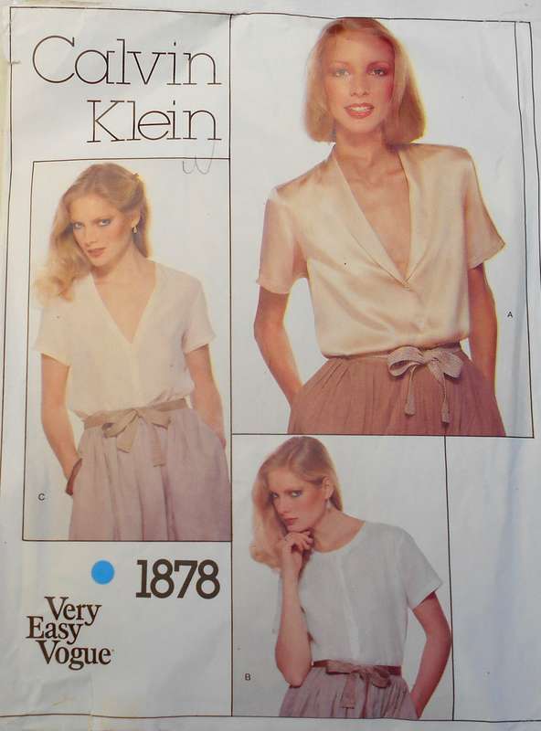 VOGUE 1878 CALVIN KLEIN-BLOUSE SIZE 14 COMPLETE