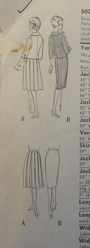 VINTAGE VOGUE 5029 SUIT DRESS SIZE 18 BUST 36 COMPLETE