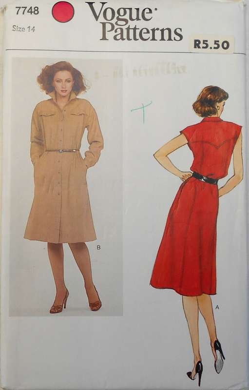VOGUE 7748 LOOSE FITTING DRESS SIZE 14 COMPLETE-UNCUT-F/FOLDED