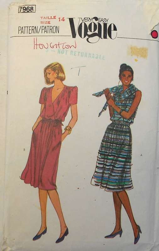 VOGUE 7468 DRESS & SCARF SIZE 14 COMPLETE