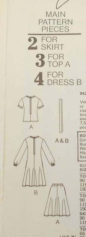 VOGUE 9428 DRESS-TOP-SKIRT-BELT SIZE 14 COMPLETE