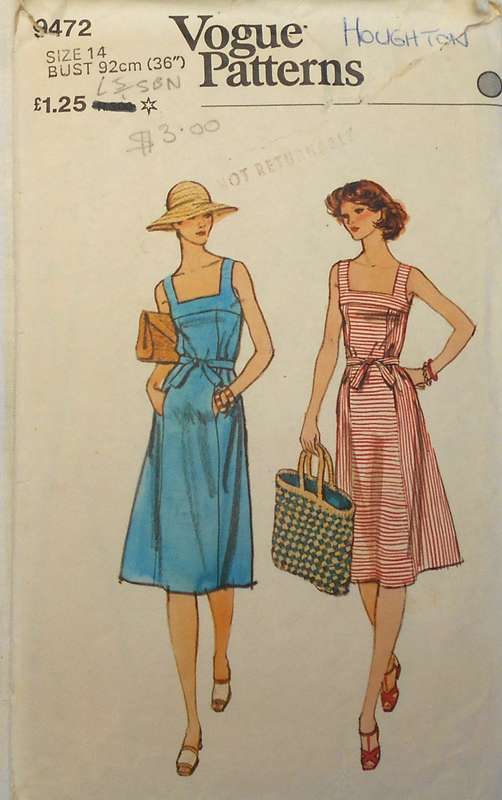 VOGUE 9472 LOOSE FITTING A LINE SUNDRESS SIZE 14 BUST 92 CM COMPLETE