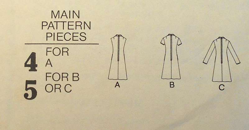 VOGUE 9843 FITTED A LINE DRESS SIZE 14 COMPLETE-ZIPLOC