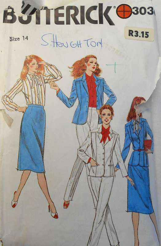 BUTTERICK 3036 JACKET-BLOUSE-SKIRT-PANTS SIZE 14 COMPLETE-ZIPLOC