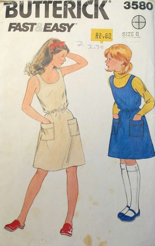 BUTTERICK 3580 GIRLS PINAFORE DRESS SIZE 8 YEARS COMPLETE