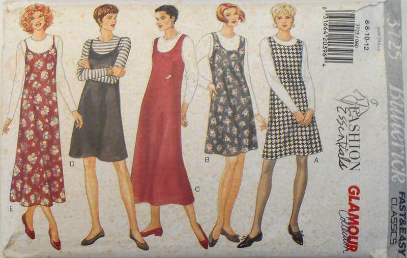 BUTTERICK 3725 KIDS PINAFORE & TOP SIZE 6-8-10-12 COMPLETE-CUT TO 12