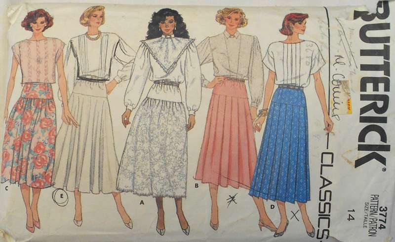 BUTTERICK 3774 SET OF SKIRTS SIZE 14 SEE LISTING
