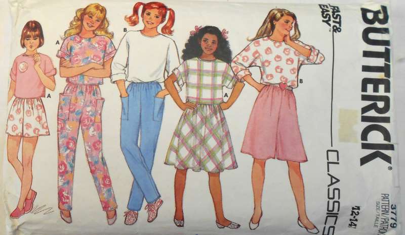 BUTTERICK 3779 GIRLS SKIRT-CULOTTES-SHORTS-PANTS SIZE 12-14 YEARS - NO TOP SUPPLIED