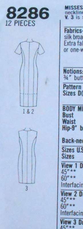 SIMPLICITY 8286 V NECK FRONT BUTTON DRESS SIZE 10-14 COMPLETE-CUT TO 14