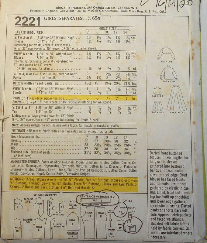 VINTAGE McCALLS 2221 GIRLS SEPARATES SIZE 12 SEE LISTING