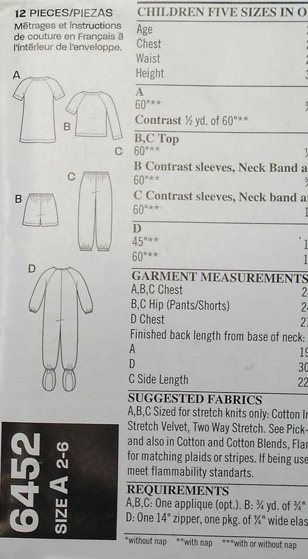 NEW LOOK PATTERNS 6452 TODDLER SLEEPSUIT-AND PJS SIZE 2-6 YEARS COMPLETE-CUT TO 6 YEARS