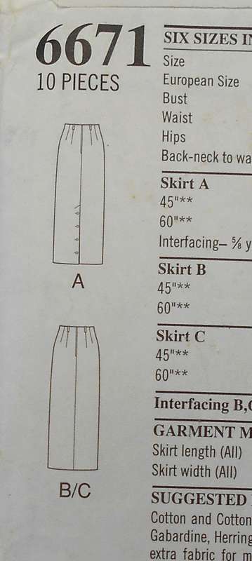 NEW LOOK PATTERNS 6671 SET OF LONG STRAIGHT SKIRTS SIZE 6-16 COMPLETE-CUT TO 12