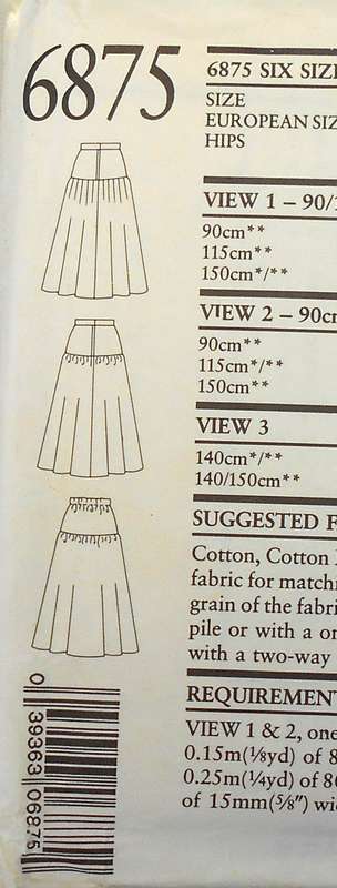 NEW LOOK PATTERNS 6875 YOKED SKIRTS SIZE 8-18 COMPLETE-CUT TO 18