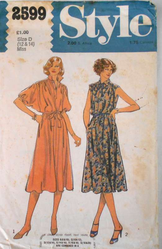 STYLE 2599 PULLOVER DRESS SIZE MEDIUM 12-14 COMPLETE