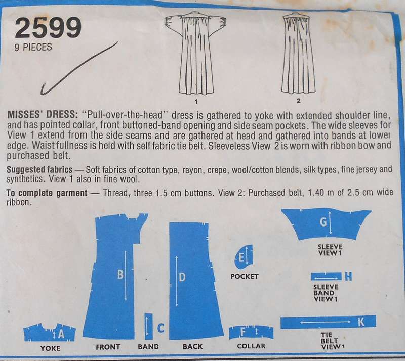 STYLE 2599 PULLOVER DRESS SIZE MEDIUM 12-14 COMPLETE