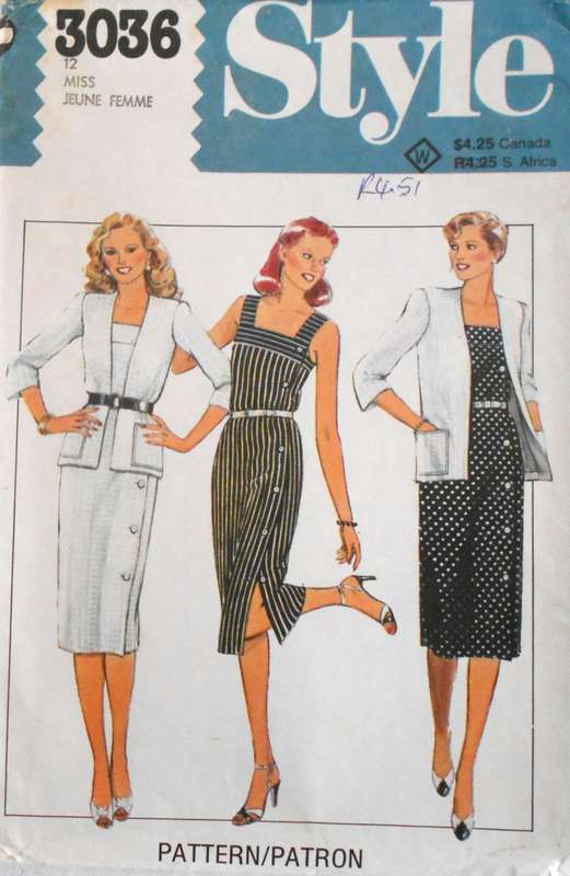 STYLE 3036 UNLINED CARDIGAN & DRESS SIZE 12 COMPLETE