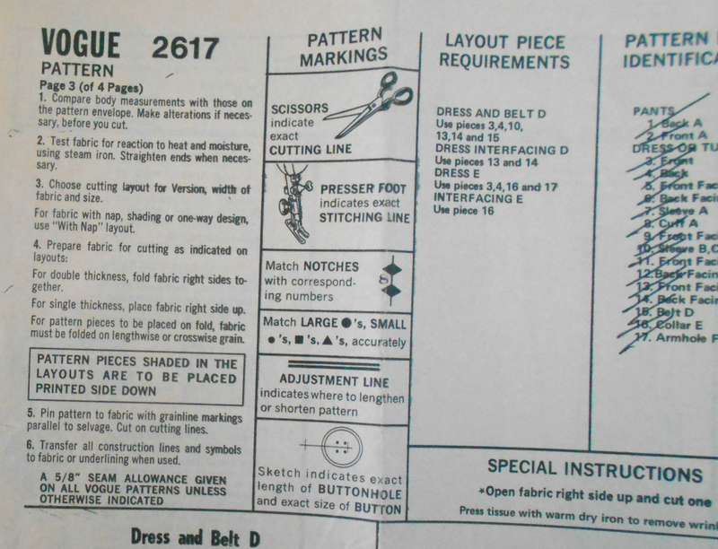 VOGUE 2617 PANTS-DRESS-TUNIC SIZE 14 COMPLETE-NO COVER