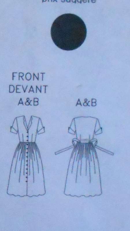 BUTTERICK 4385 V NECK DRESS WITH TIE BACK SIZE 12-14-16 COMPLETE-CUT TO 16