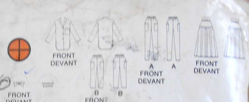 BUTTERICK 5674 SHIRT-BRA-PANTS-SKIRT SIZE 6-8-10 COMPLETE-CUT TO 10