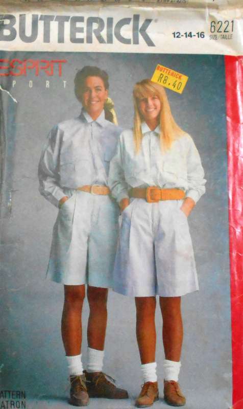 BUTTERICK 6221 SHIRT & SHORTS SIZE 12-14-16 COMPLETE CUT TO 16