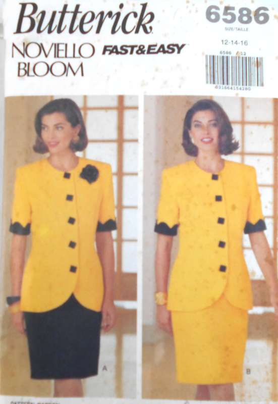 BUTTERICK 6586 TOP & SKIRT SIZE 12-14-16 COMPLETE-CUT TO 16