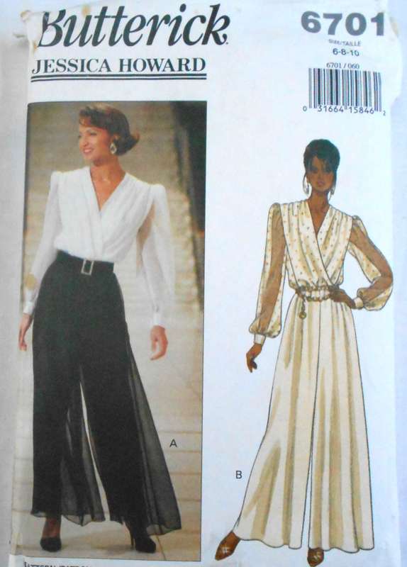 BUTTERICK 6701 JUMPSUIT SIZE 6-8-10 COMPLETE-CUT TO 10
